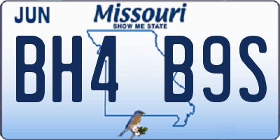 MO license plate BH4B9S