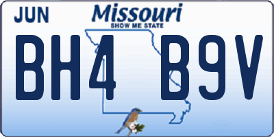 MO license plate BH4B9V