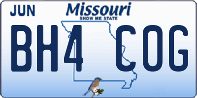 MO license plate BH4C0G