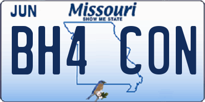 MO license plate BH4C0N