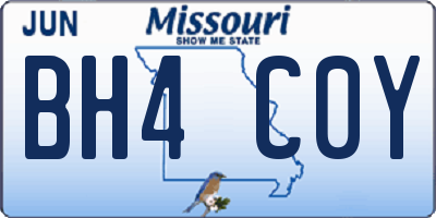 MO license plate BH4C0Y