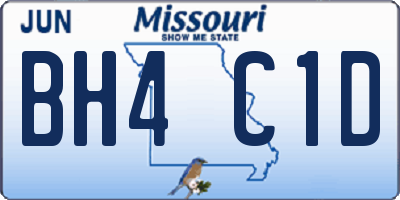 MO license plate BH4C1D