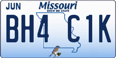MO license plate BH4C1K