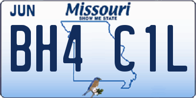 MO license plate BH4C1L