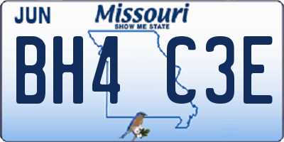 MO license plate BH4C3E