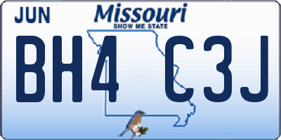 MO license plate BH4C3J
