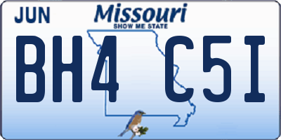 MO license plate BH4C5I