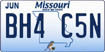MO license plate BH4C5N