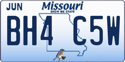 MO license plate BH4C5W