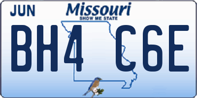 MO license plate BH4C6E