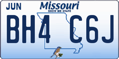 MO license plate BH4C6J