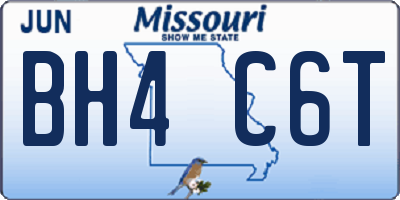 MO license plate BH4C6T