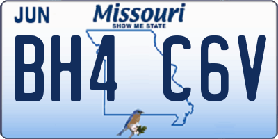 MO license plate BH4C6V