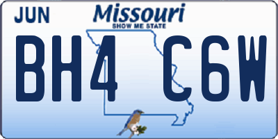 MO license plate BH4C6W