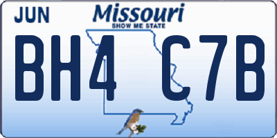 MO license plate BH4C7B
