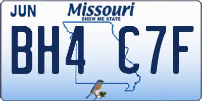MO license plate BH4C7F