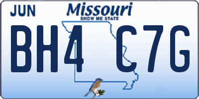 MO license plate BH4C7G