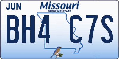MO license plate BH4C7S