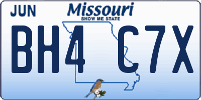 MO license plate BH4C7X