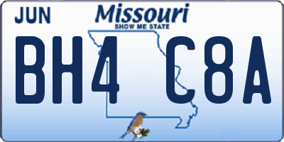 MO license plate BH4C8A