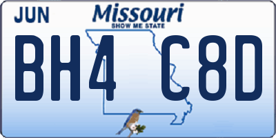 MO license plate BH4C8D