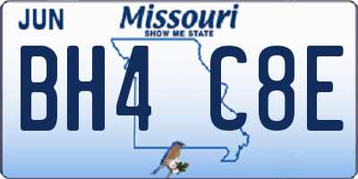 MO license plate BH4C8E
