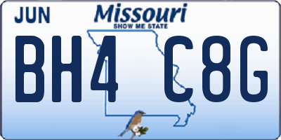 MO license plate BH4C8G