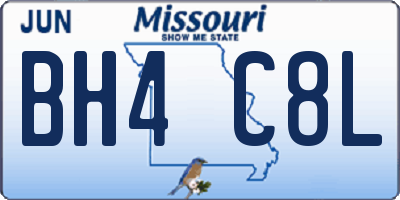MO license plate BH4C8L