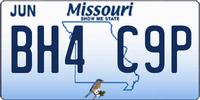 MO license plate BH4C9P