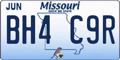 MO license plate BH4C9R