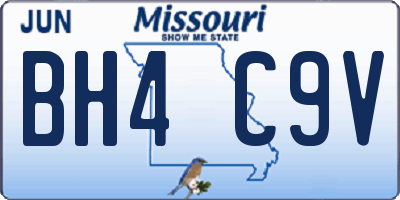 MO license plate BH4C9V