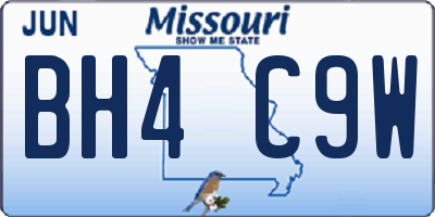 MO license plate BH4C9W