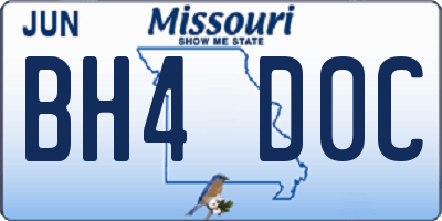 MO license plate BH4D0C
