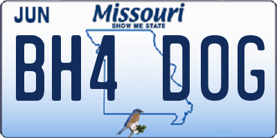 MO license plate BH4D0G