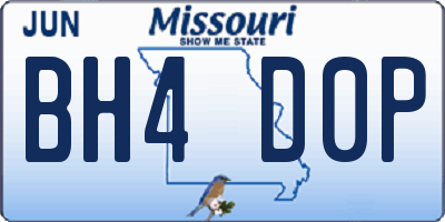MO license plate BH4D0P