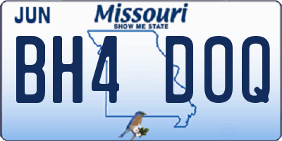 MO license plate BH4D0Q