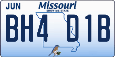 MO license plate BH4D1B
