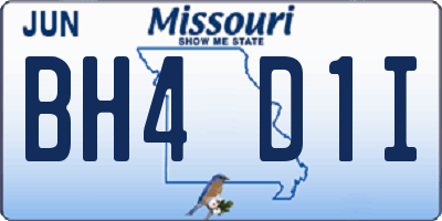 MO license plate BH4D1I