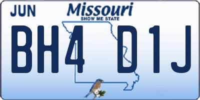 MO license plate BH4D1J