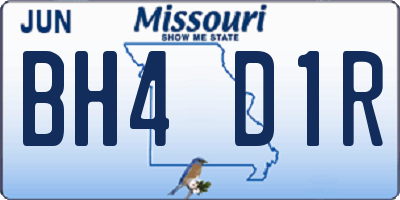 MO license plate BH4D1R
