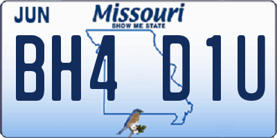 MO license plate BH4D1U
