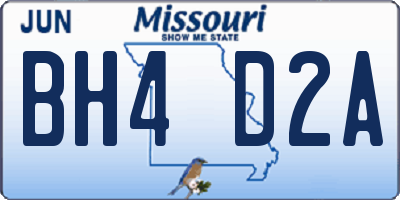 MO license plate BH4D2A
