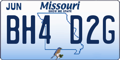 MO license plate BH4D2G