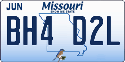 MO license plate BH4D2L