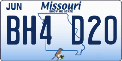 MO license plate BH4D2O