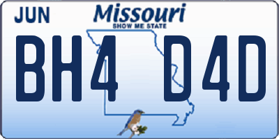 MO license plate BH4D4D