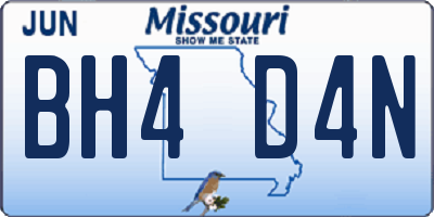 MO license plate BH4D4N