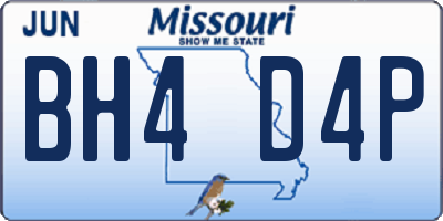 MO license plate BH4D4P