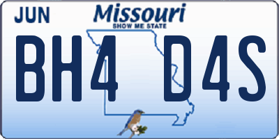MO license plate BH4D4S
