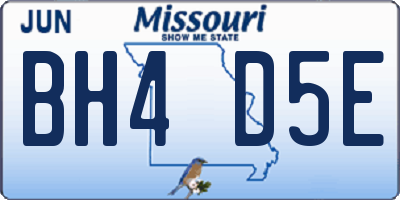 MO license plate BH4D5E